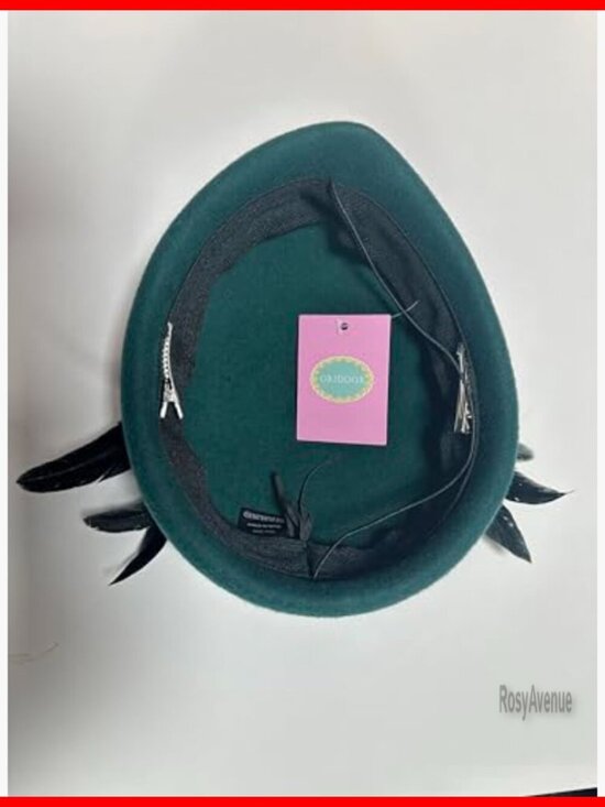 Vintage Wool Beret with Veil, Adjustable Fit, 100% Wool Felt, 7.1\